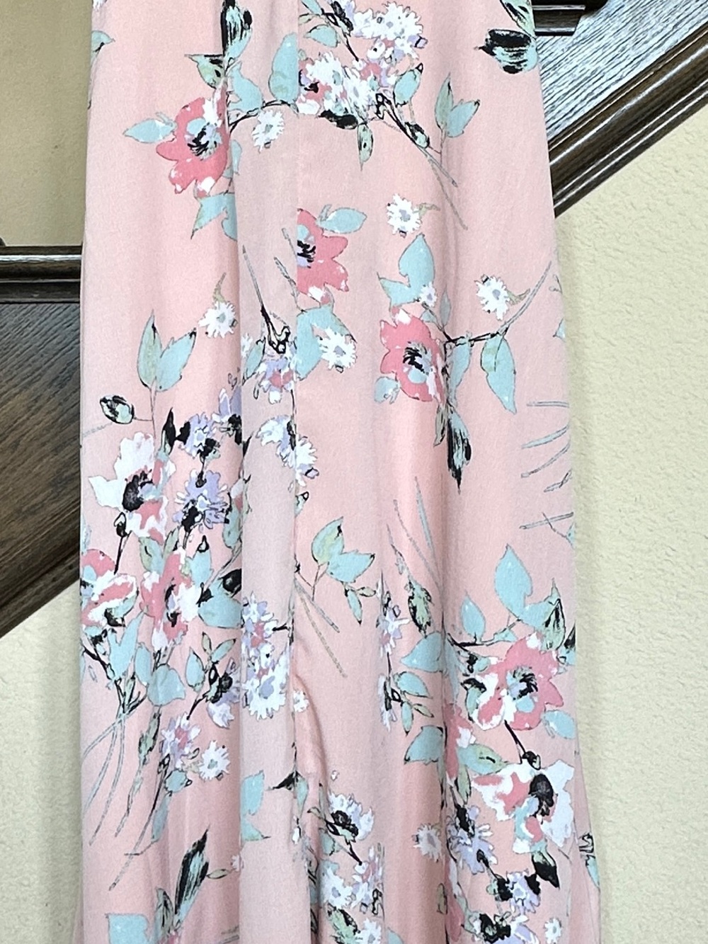 Midnight Doll Floral Maxi Dress Pink Medium M Lined Summer Whimsical Perfect